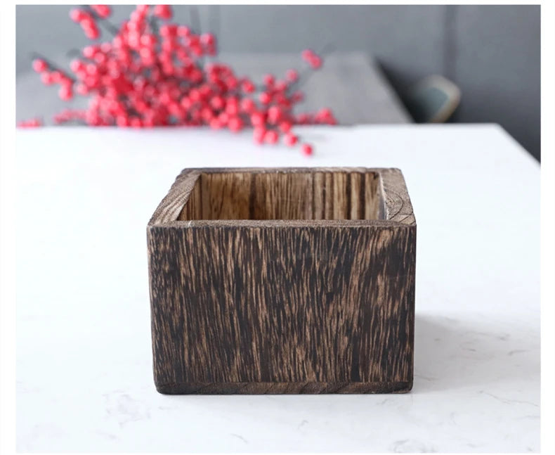 Nordic Wood & Glass Vase