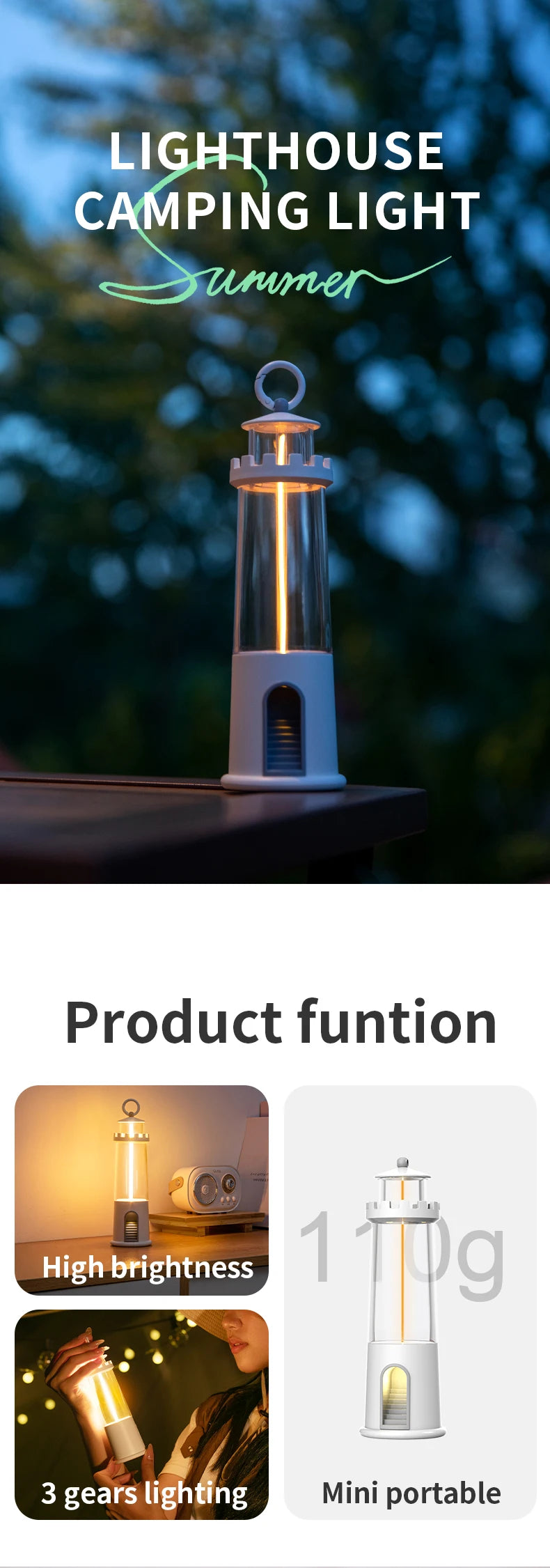 Bluetooth Moon Lighthouse Lamp