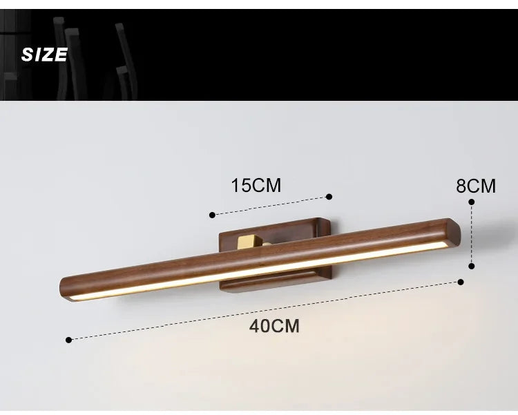 Walnut LED Mirror Lamp
