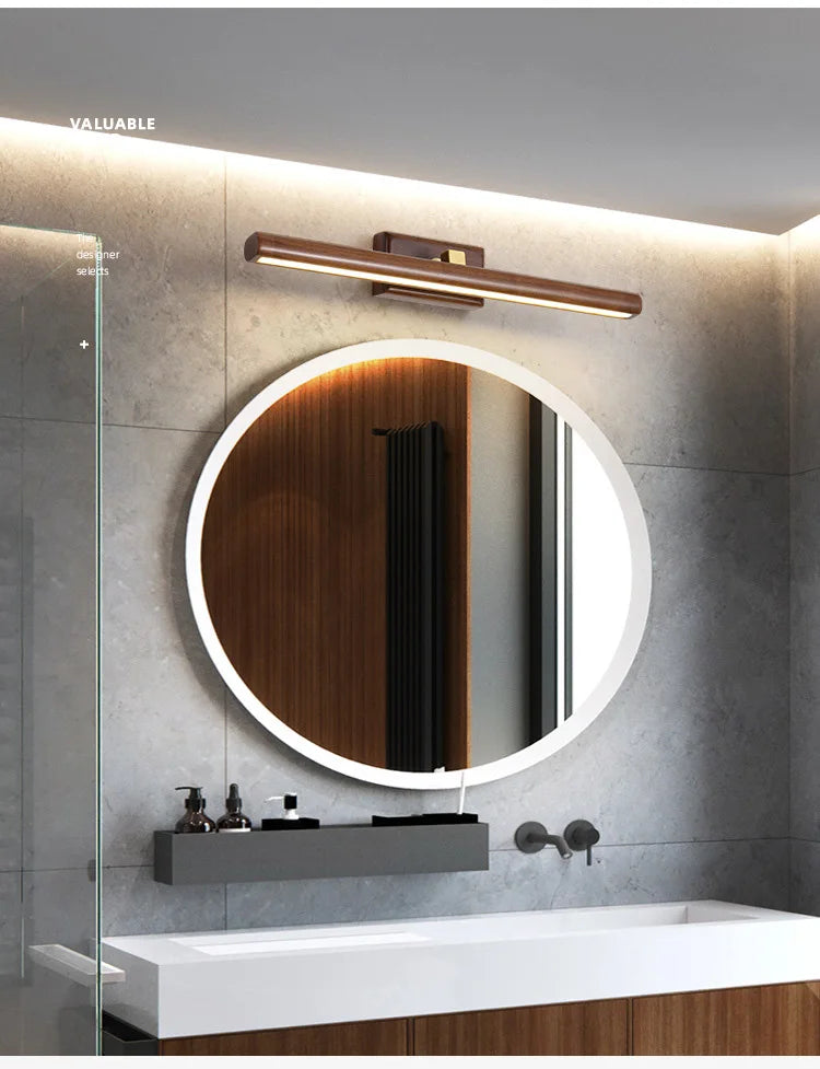 Walnut LED Mirror Lamp