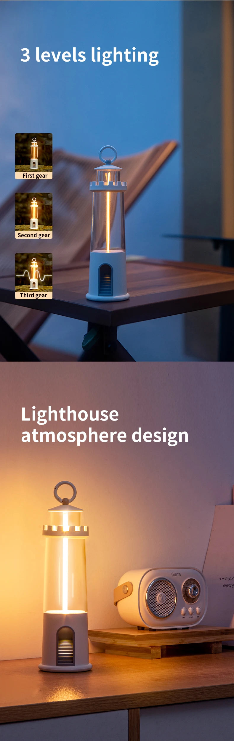 Bluetooth Moon Lighthouse Lamp