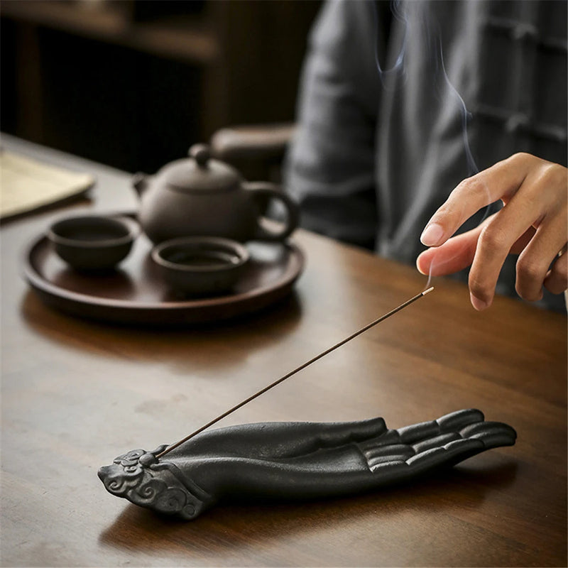 Ceramic Buddha Hand Incense Burner