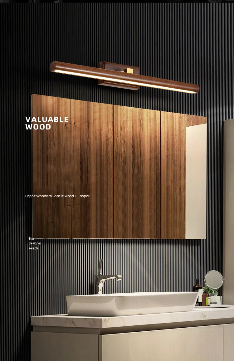 Walnut LED Mirror Lamp