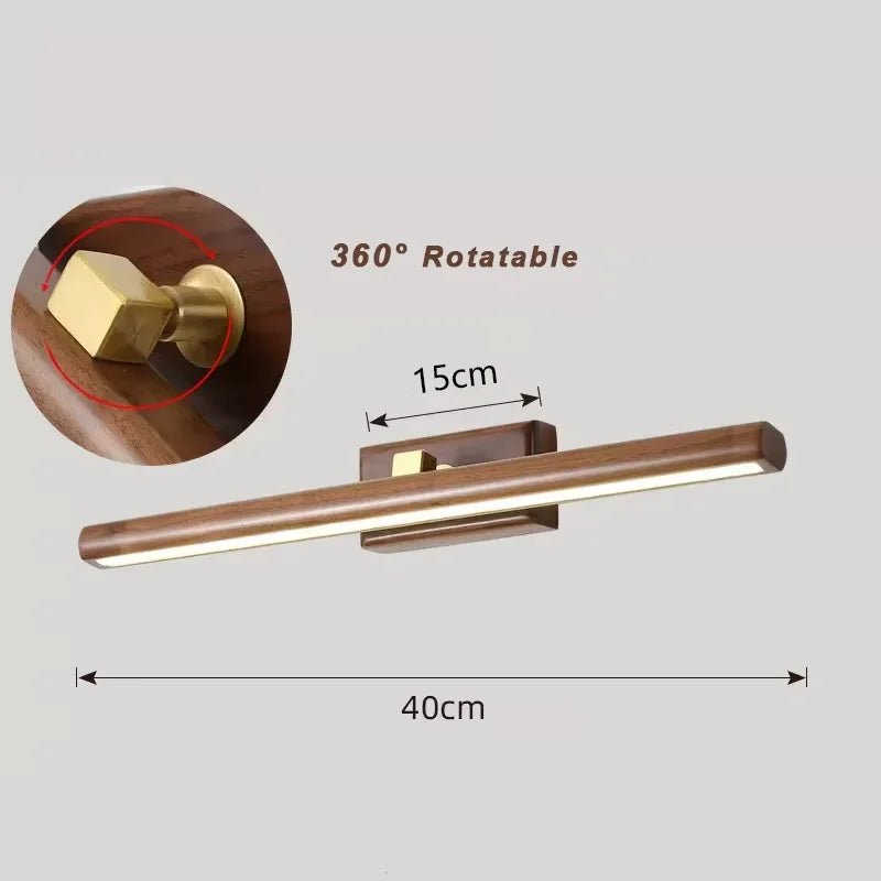 Walnut LED Mirror Lamp
