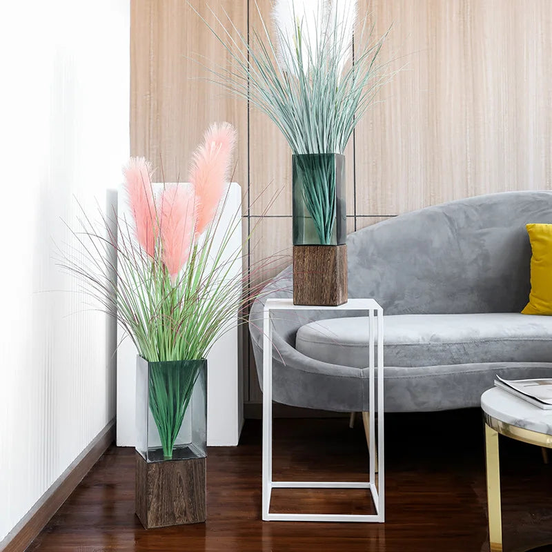 Nordic Wood & Glass Vase