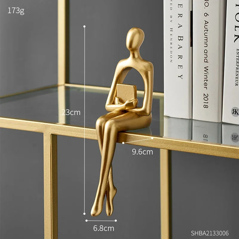 Gold Thinker Statue