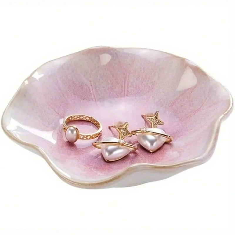 Lotus Leaf Ceramic Trinket Dish
