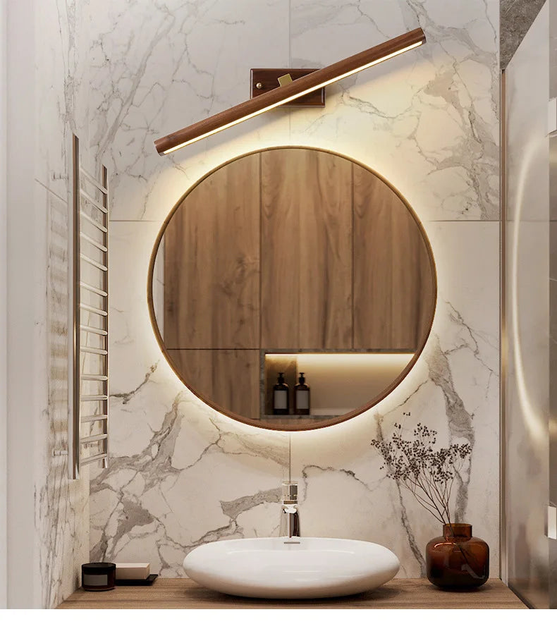Walnut LED Mirror Lamp