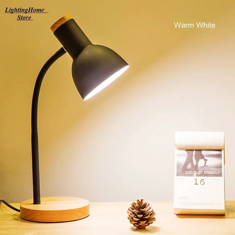 Wood & Iron Desk Lamp