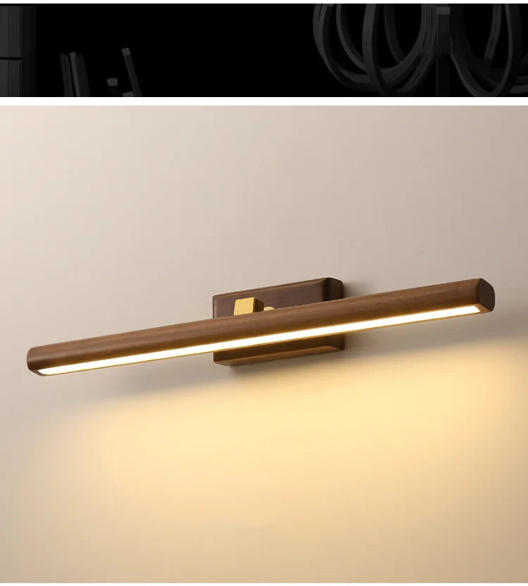Walnut LED Mirror Lamp