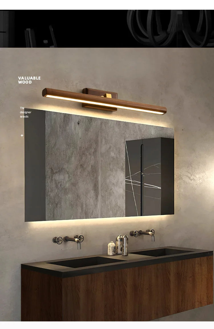 Walnut LED Mirror Lamp