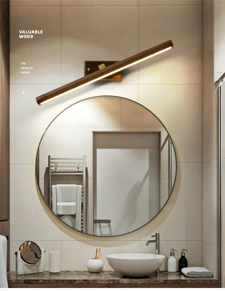 Walnut LED Mirror Lamp