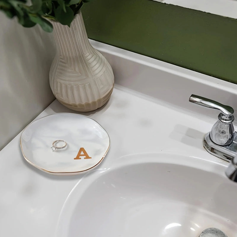 Personalized Initials Ceramic Ring Dish