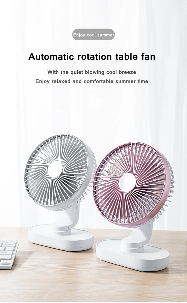Auto-Rotating USB Desk Fan