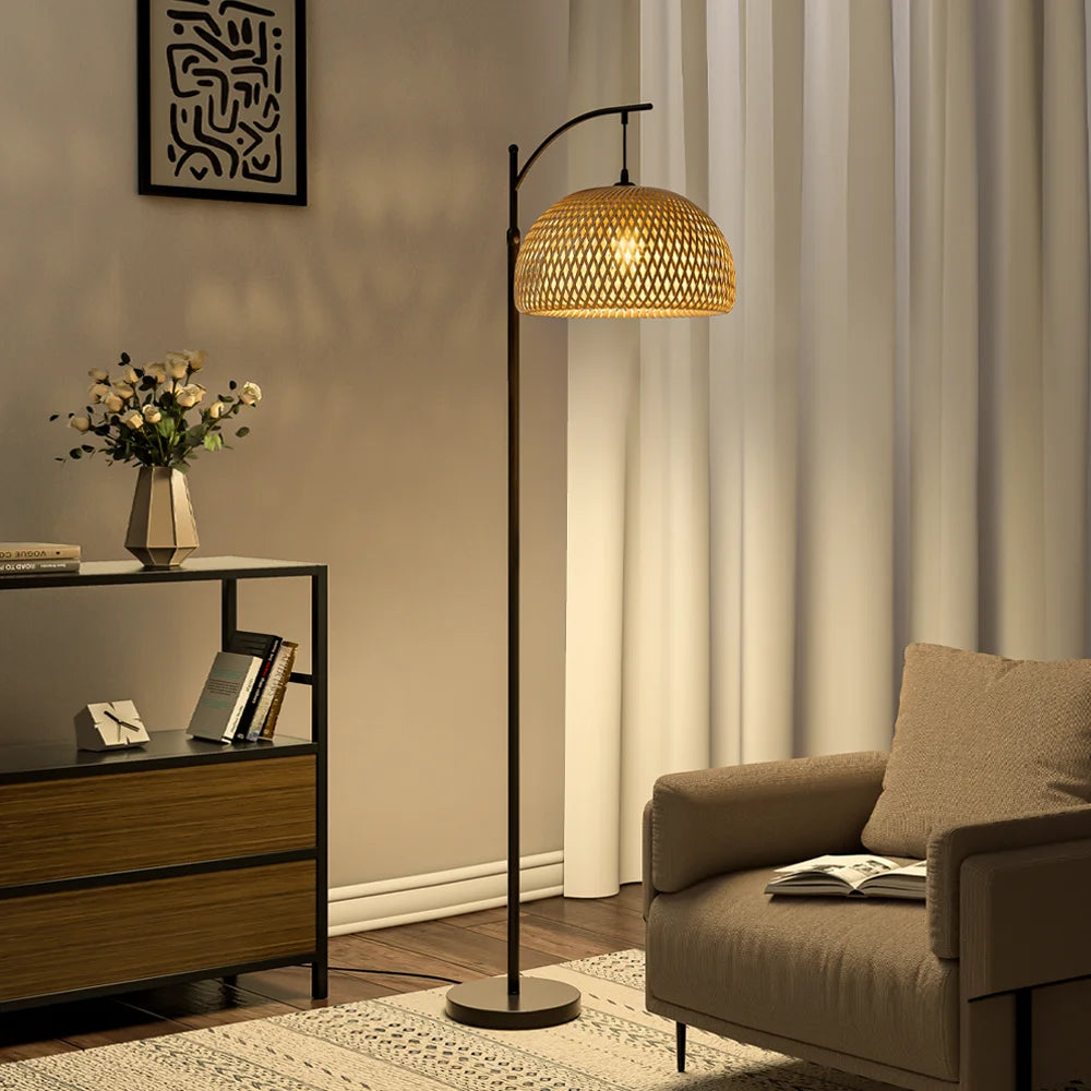 Woven Rattan Floor Lamp