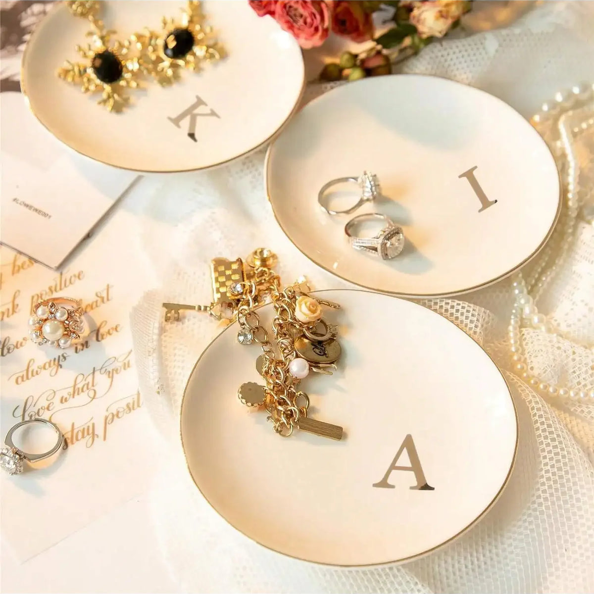 Personalized Initials Ceramic Ring Dish