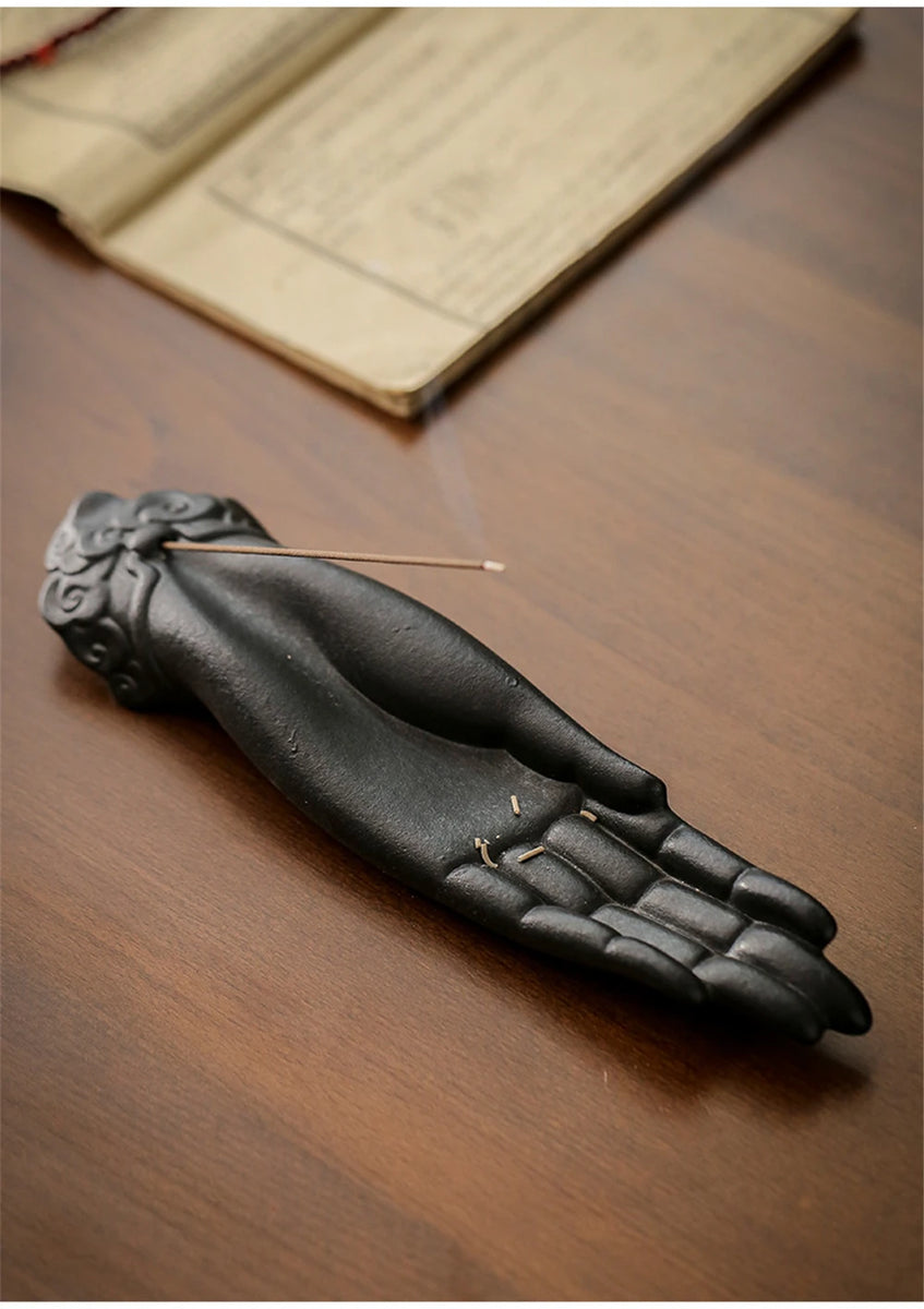 Ceramic Buddha Hand Incense Burner