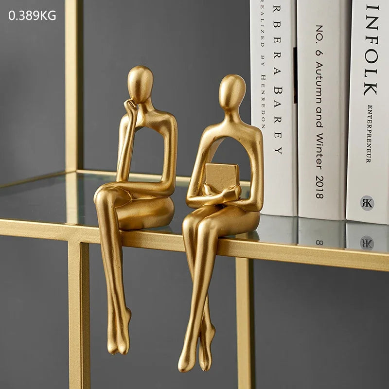 Gold Thinker Statue