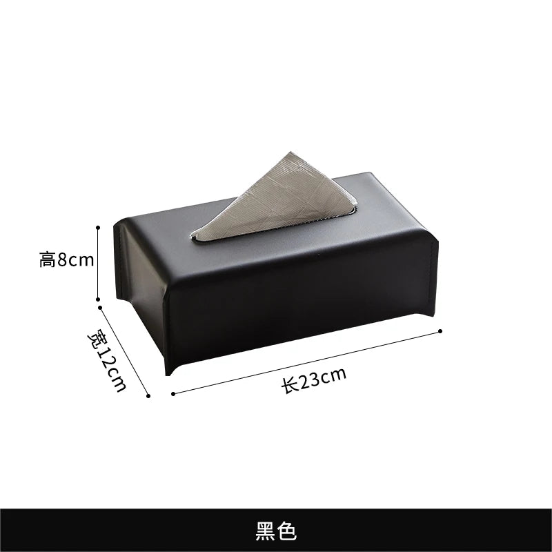 Woven Leather Tissue Box