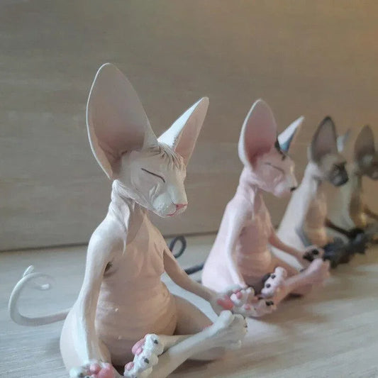 Meditating Sphynx Cat Figurine