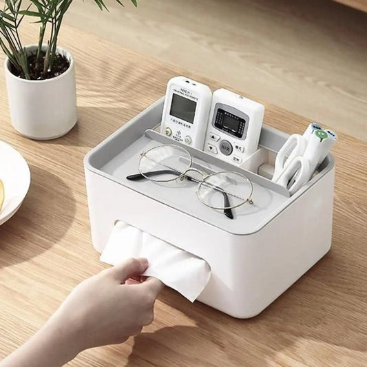 Gray Multifunctional Tissue Storage Box
