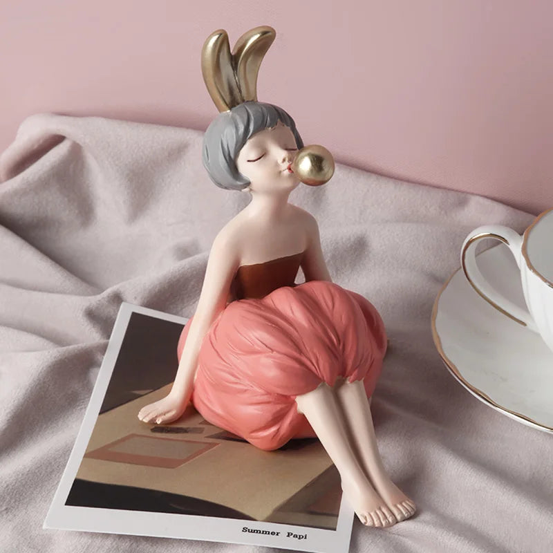 Bubble Gum Girl Figurine