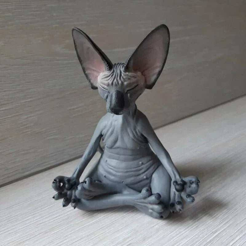 Meditating Sphynx Cat Figurine