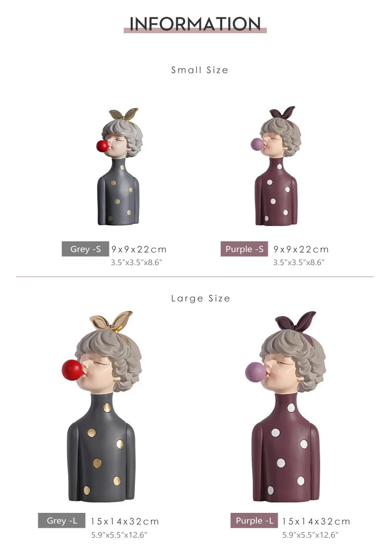 Bubble Gum Girl Statue