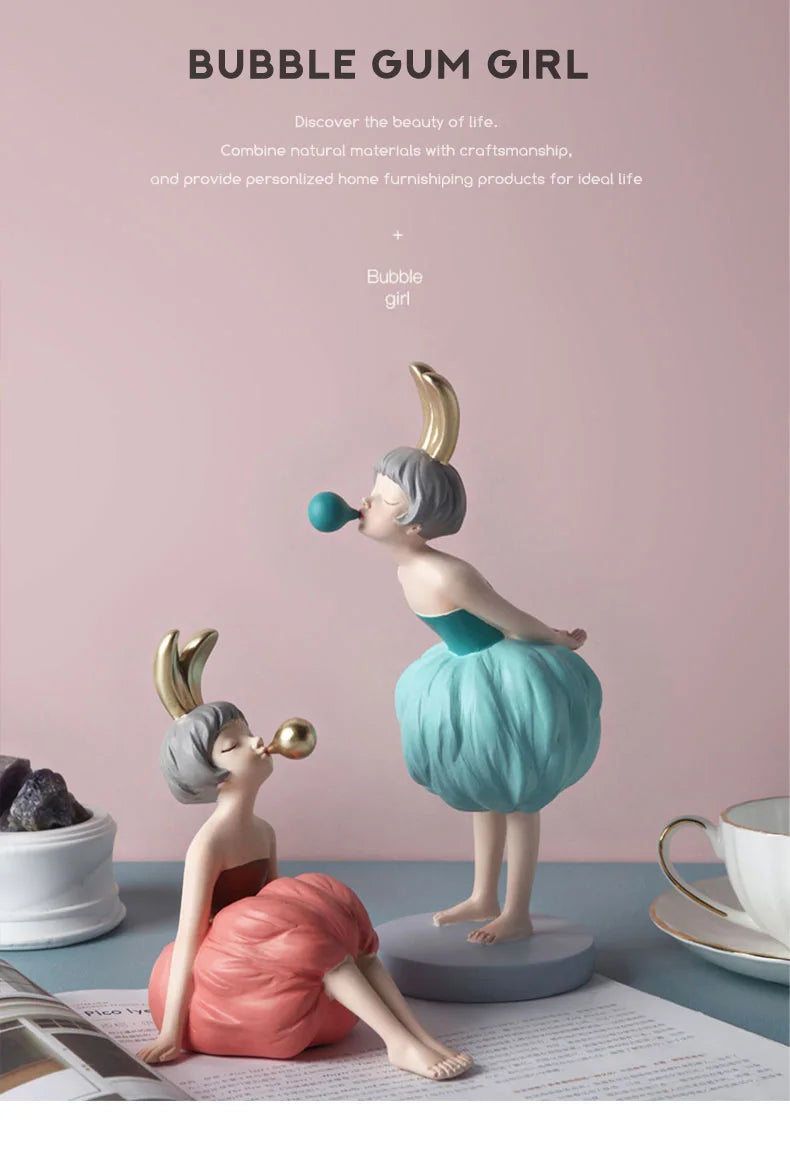 Bubble Gum Girl Figurine