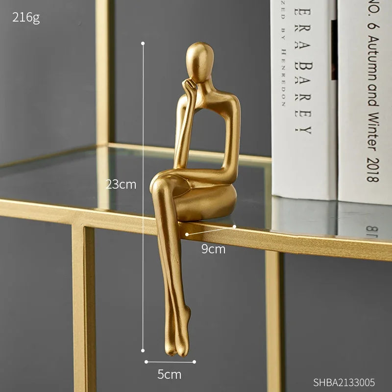 Gold Thinker Statue