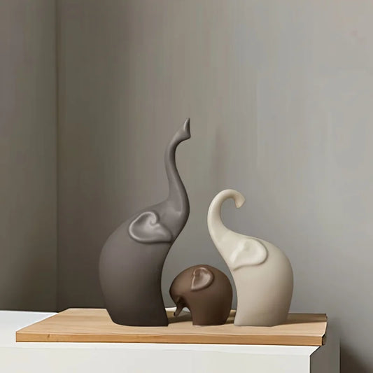 Nordic Ceramic Elephant Set
