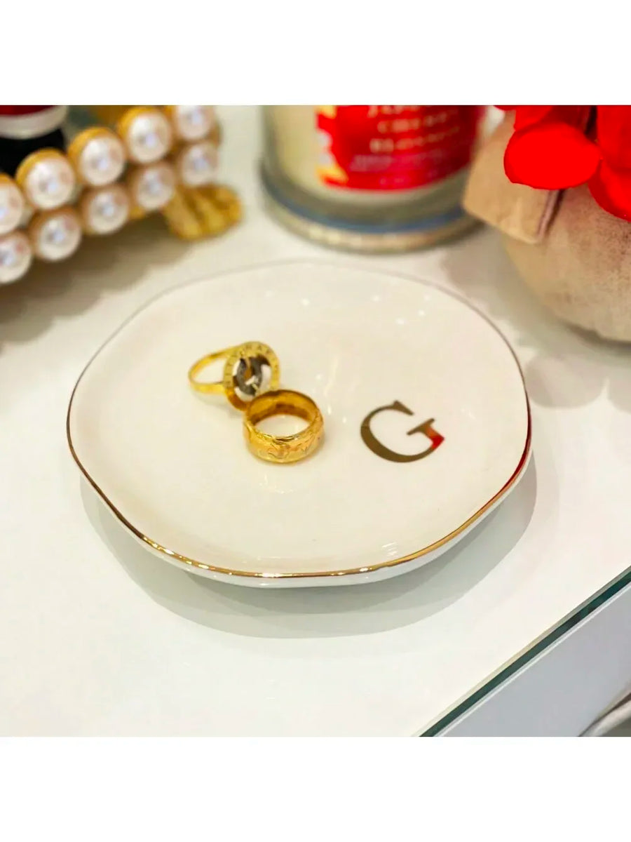 Personalized Initials Ceramic Ring Dish