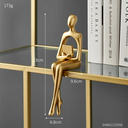 Gold Thinker Statue