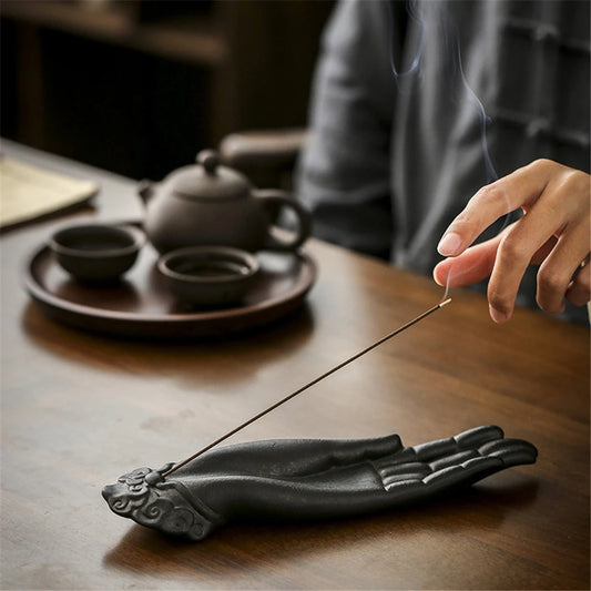 Ceramic Buddha Hand Incense Burner