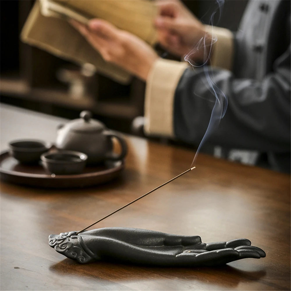 Ceramic Buddha Hand Incense Burner