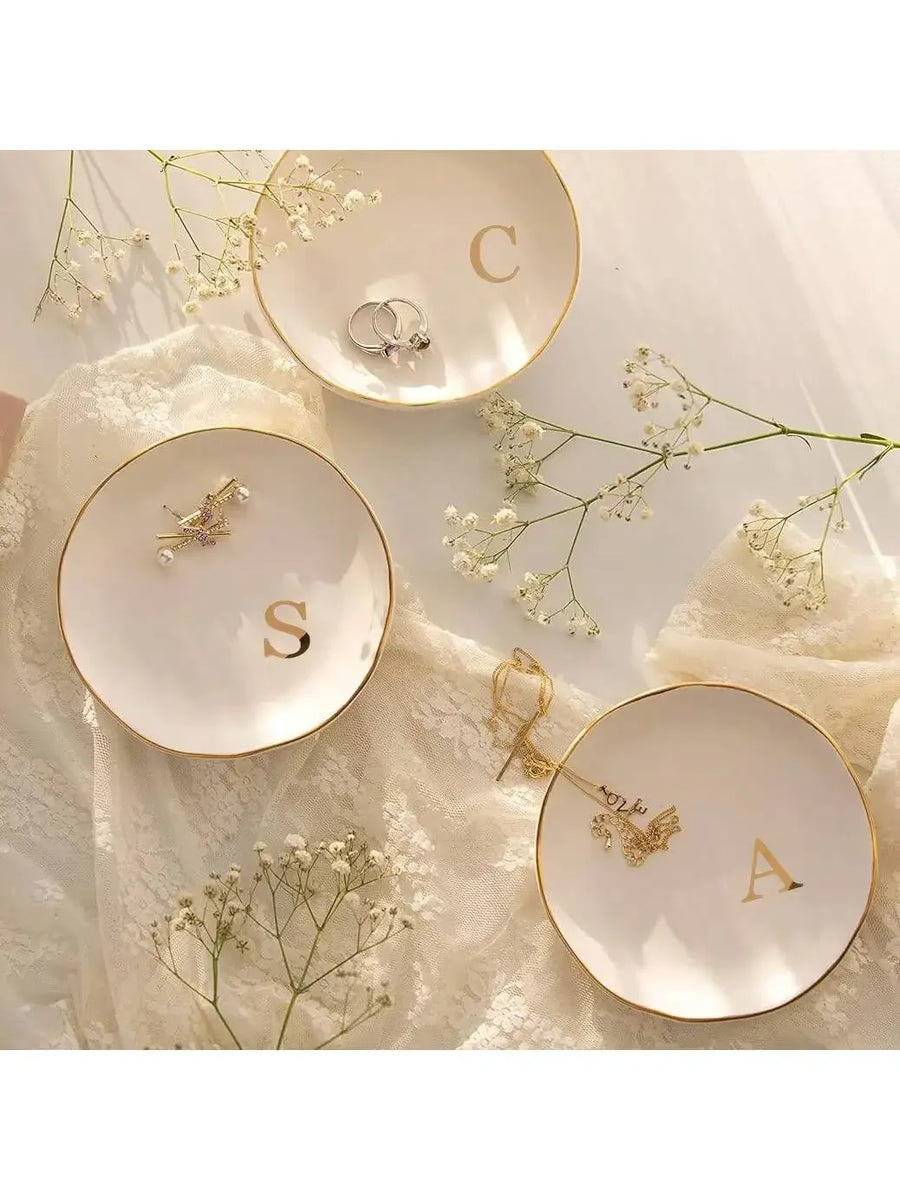 Personalized Initials Ceramic Ring Dish