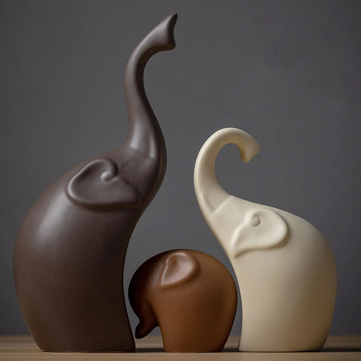 Nordic Ceramic Elephant Set