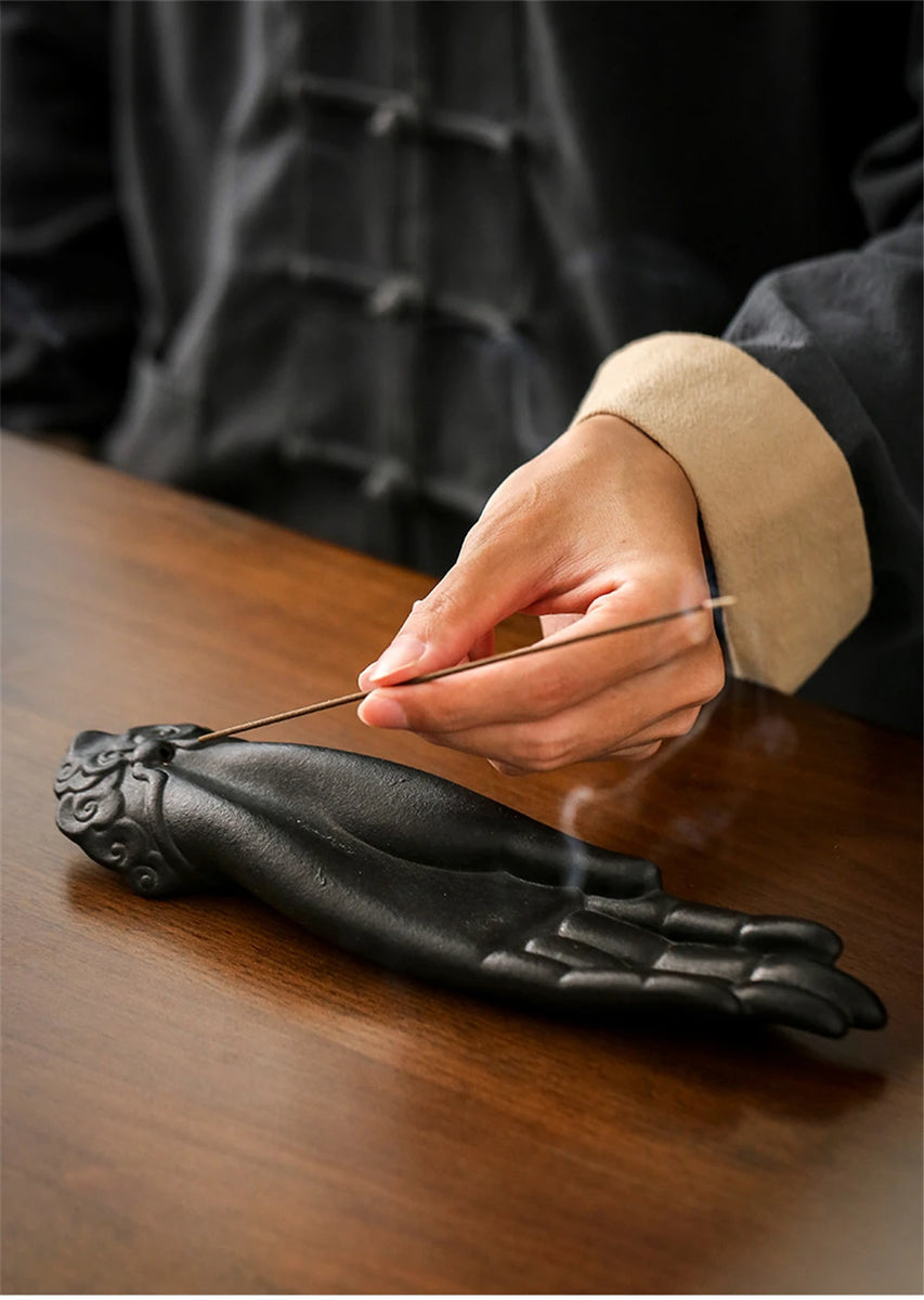 Ceramic Buddha Hand Incense Burner