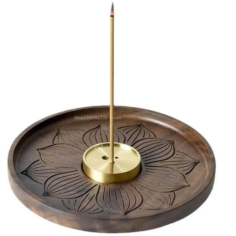 Solid Wood & Copper Incense Holder