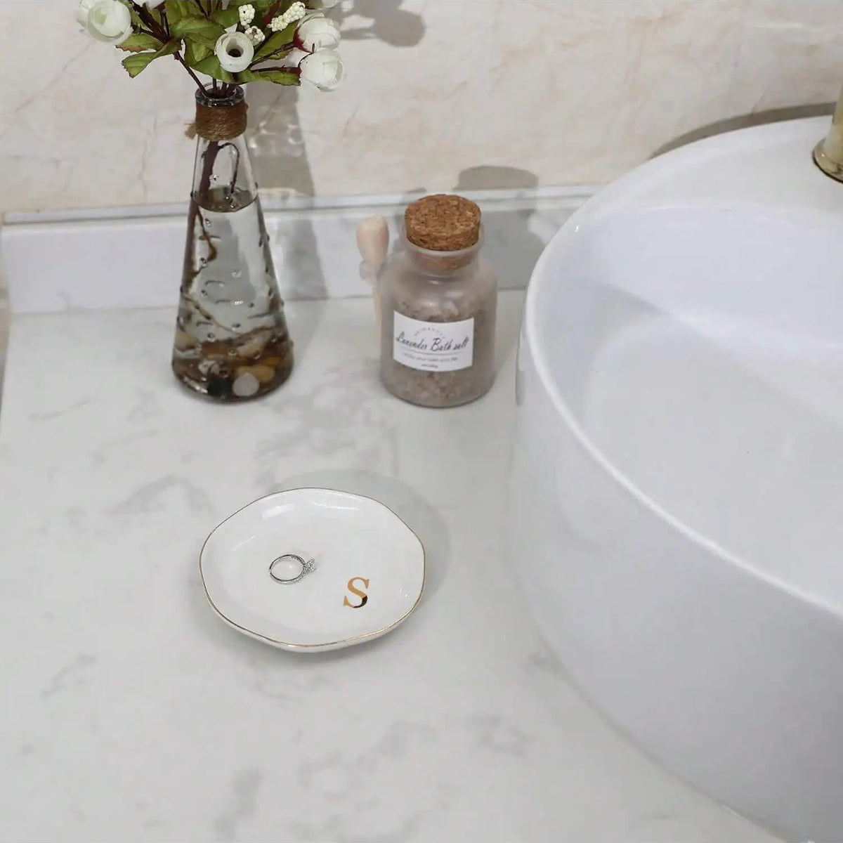 Personalized Initials Ceramic Ring Dish