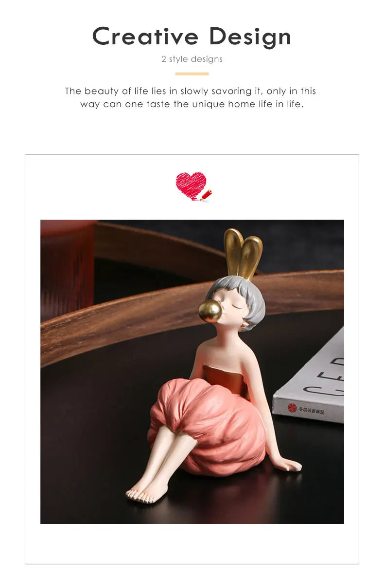 Bubble Gum Girl Figurine