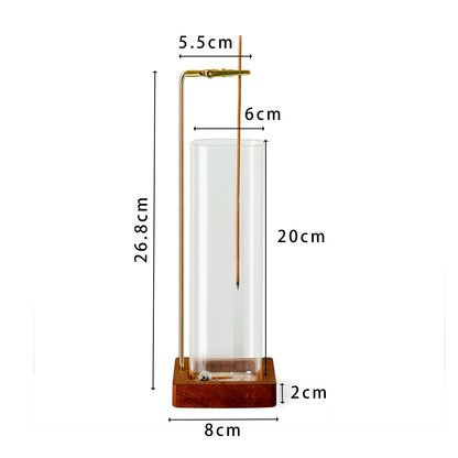 Wood Incense Holder with Glass Catcher