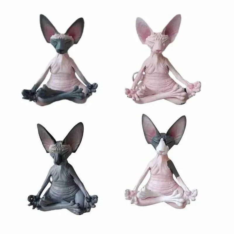 Meditating Sphynx Cat Figurine