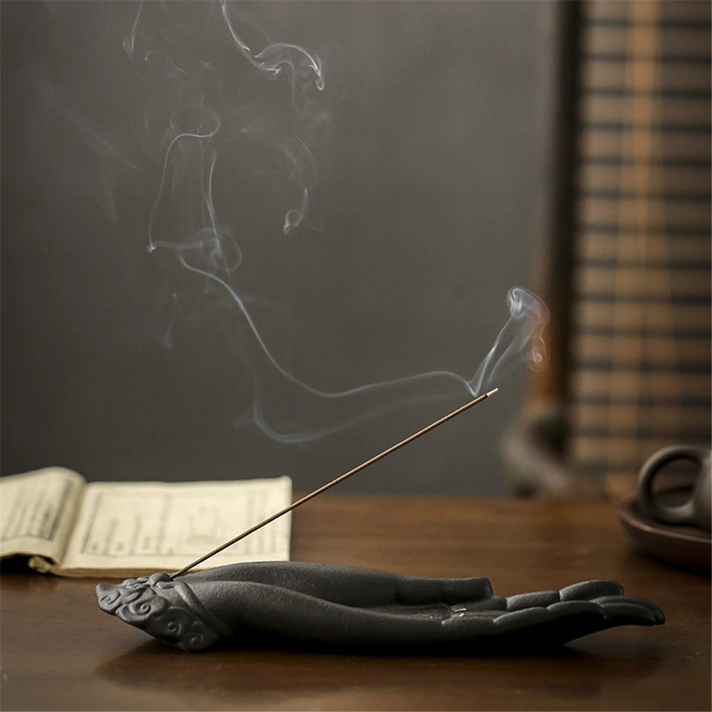Ceramic Buddha Hand Incense Burner