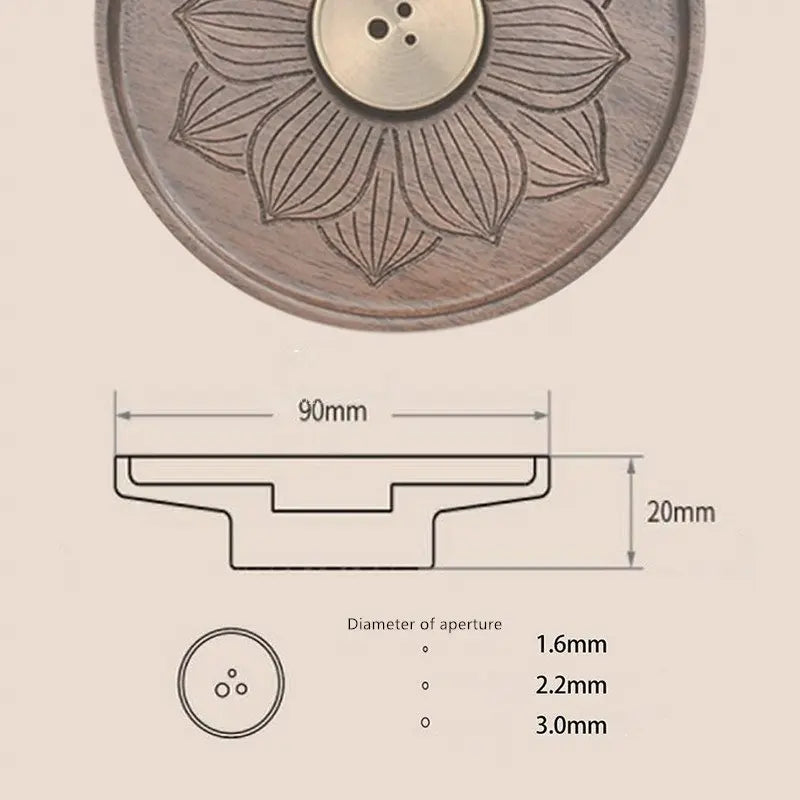 Solid Wood & Copper Incense Holder