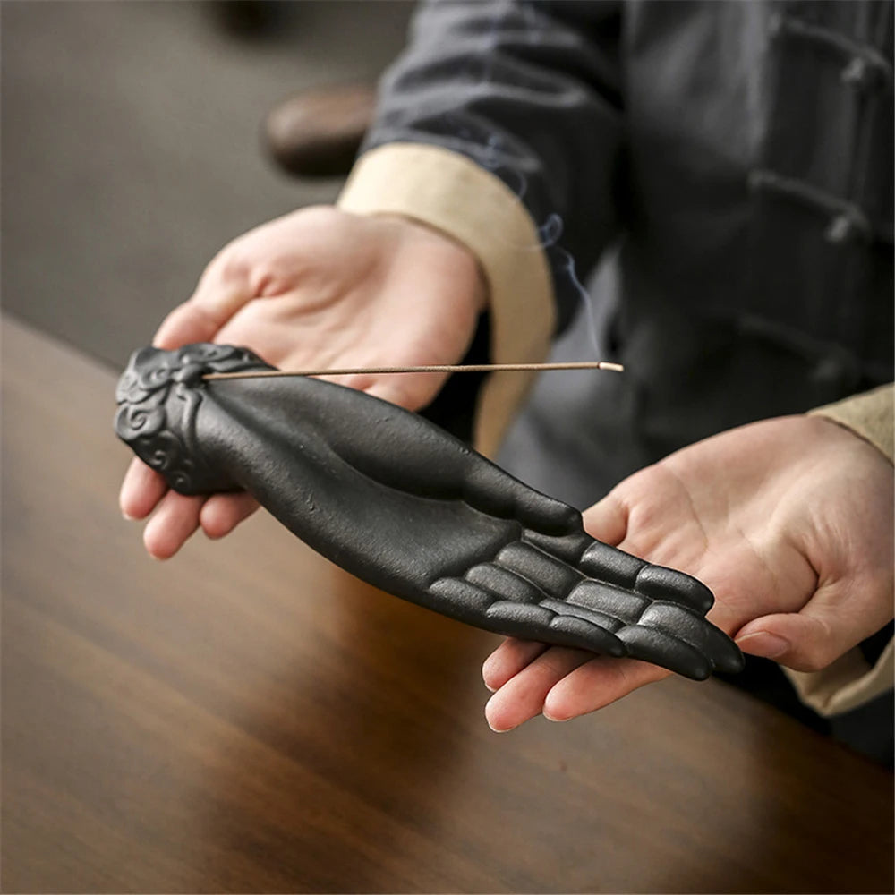Ceramic Buddha Hand Incense Burner