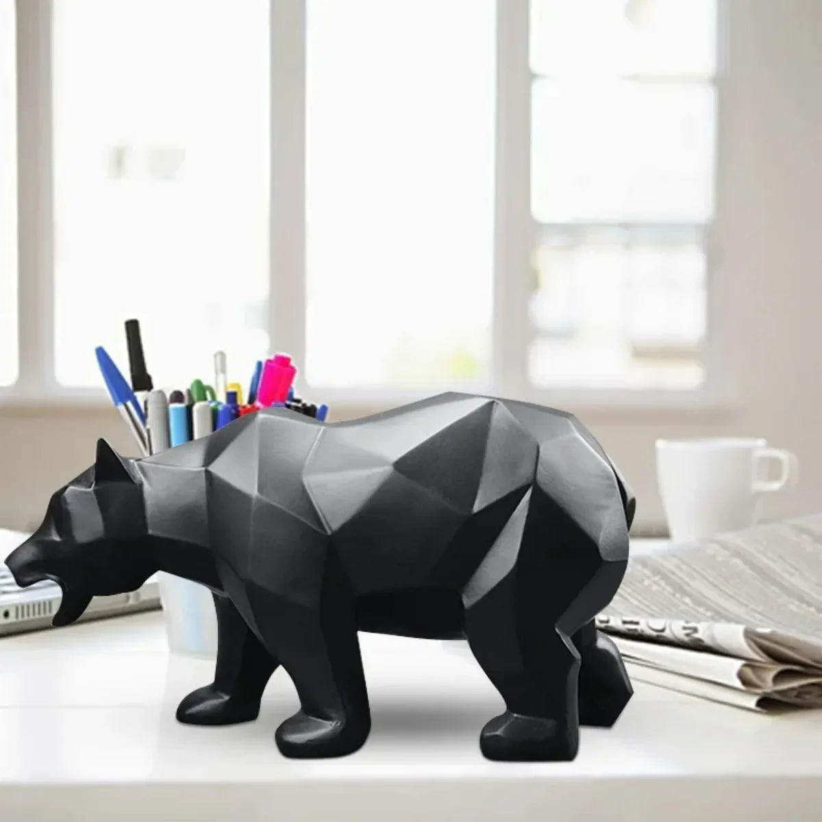 Geometric Bear Sculpture