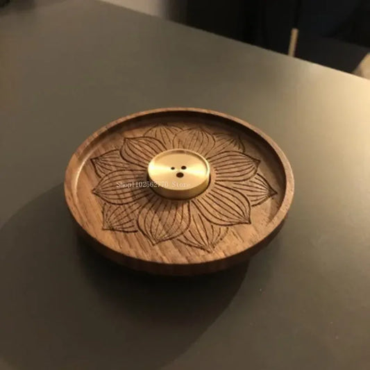 Solid Wood & Copper Incense Holder