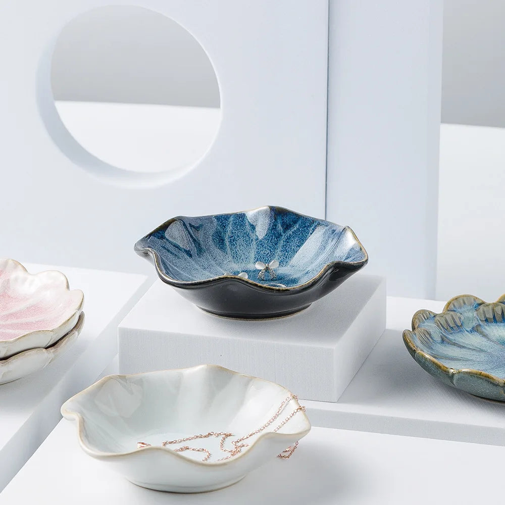 Lotus Leaf Ceramic Trinket Dish
