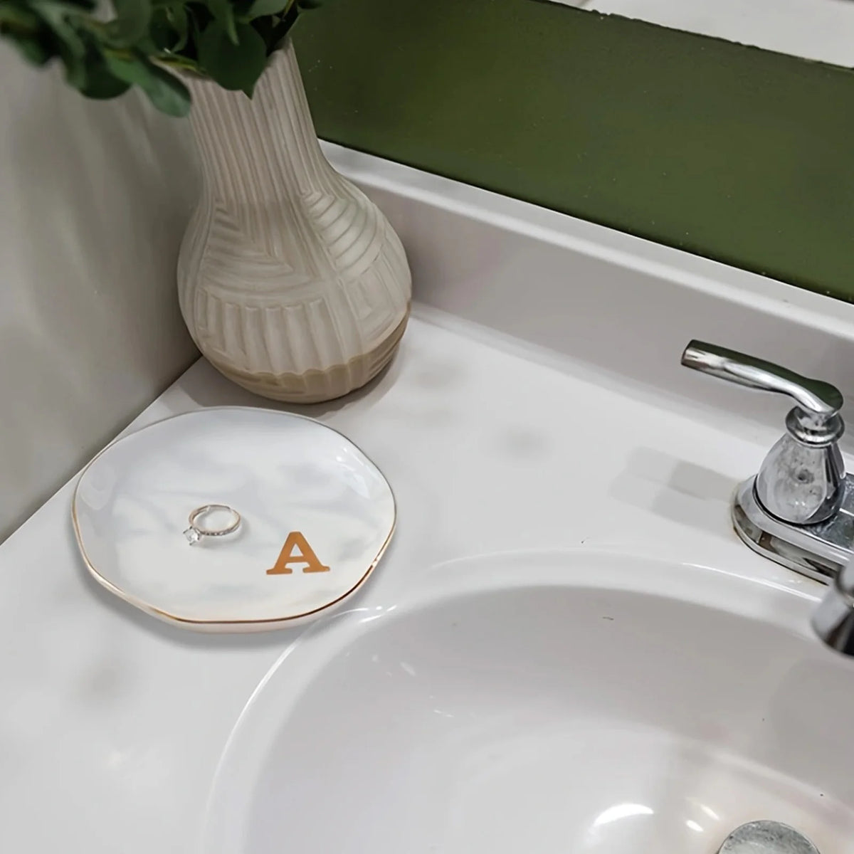 Personalized Initials Ceramic Ring Dish